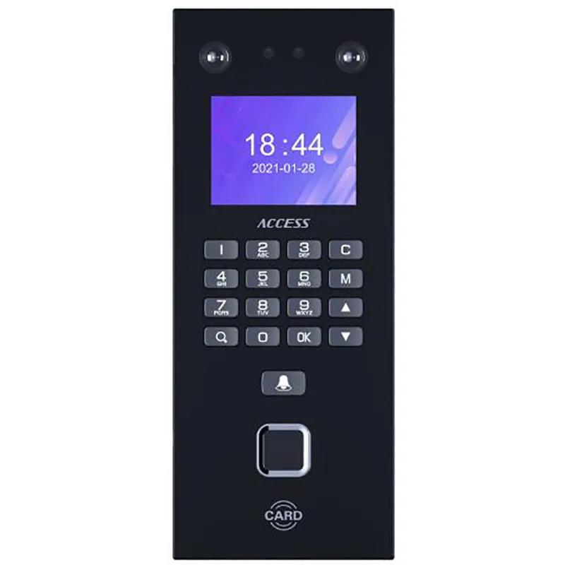 جهاز حضور وانصراف الوجه وبصمات الأصابع بشاشة 2.4 بوصة مدمجة 2000 قالب منتج التحكم في الوصول البيومتري #1