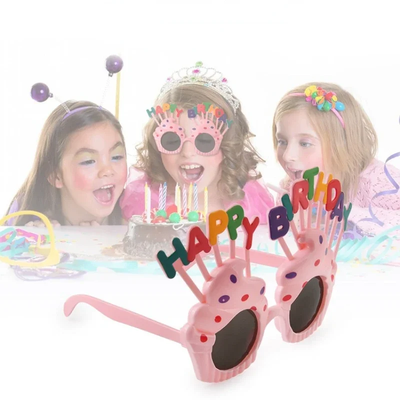 

1 Pcs Funny Creative Glasses Cake Shape Birthday Party Glasses Selfie Props Cute Photo Glasses Adult Children Toys Wholesale