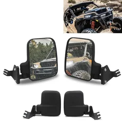 A Pair UTV Side Rearview Mirrors For POLARIS GENERAL 2016+ Square Black Rear View Mirror ATV Exterior Accessories