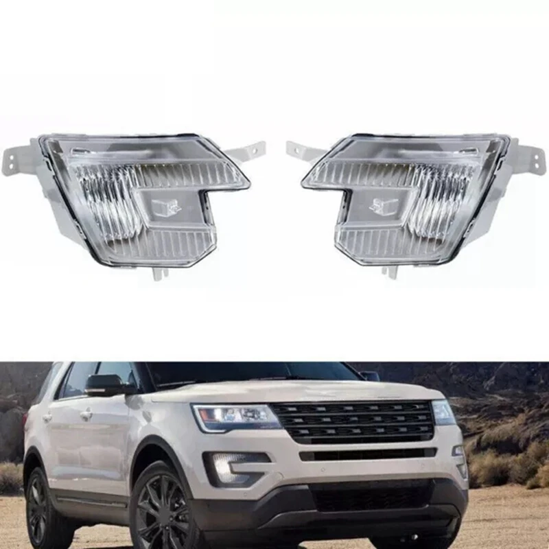 Daytime Running Light Bumper Fog Lights For Ford Explorer 2016-2018 FB5Z-15201-E FB5Z-15201-D FO2593237 FO2592237