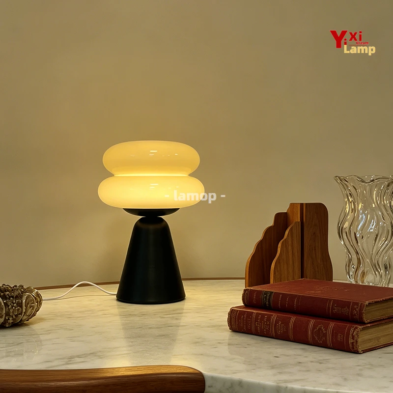 Creative Hamburger Glass Table Lamp 3 Color Tone Soft Ambient Light Bedroom Home Decor Gift