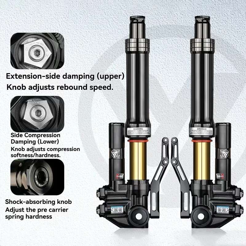 GS6MAX Inverted Front Shock Absorber Has 33 Core Mounting Holes with a Distance of 425/445mm, Suitable for Pedal Motorcycles