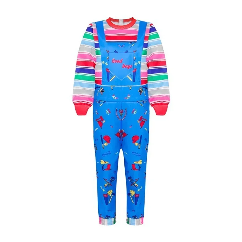 Cgmgtsn bambini Halloween gioca Chucky costume cosplay Ragazzi Ragazze cartone animato horror Fantasma bambola 3D stampato tute a maniche lunghe vestito