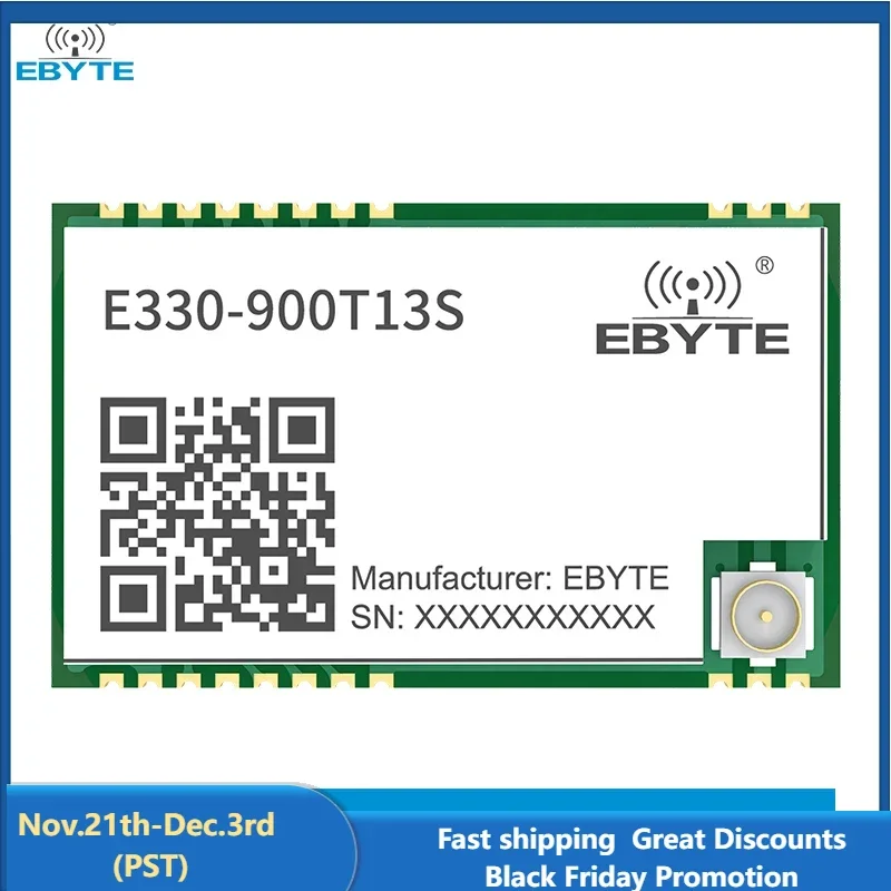 868/915MHz Wireless Serial Port Module EBYTE E330-900T13S Low Power Consumption UART SMD IPEX Stamp Hole Single Point Wake Up