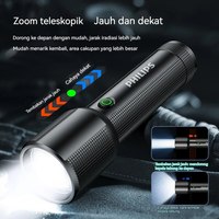Philips  SFL2203  Optical Zoom Flashlight Portable Flashlight With 4 Lighting Modes USB C Rechargeable For Self Defense Camping