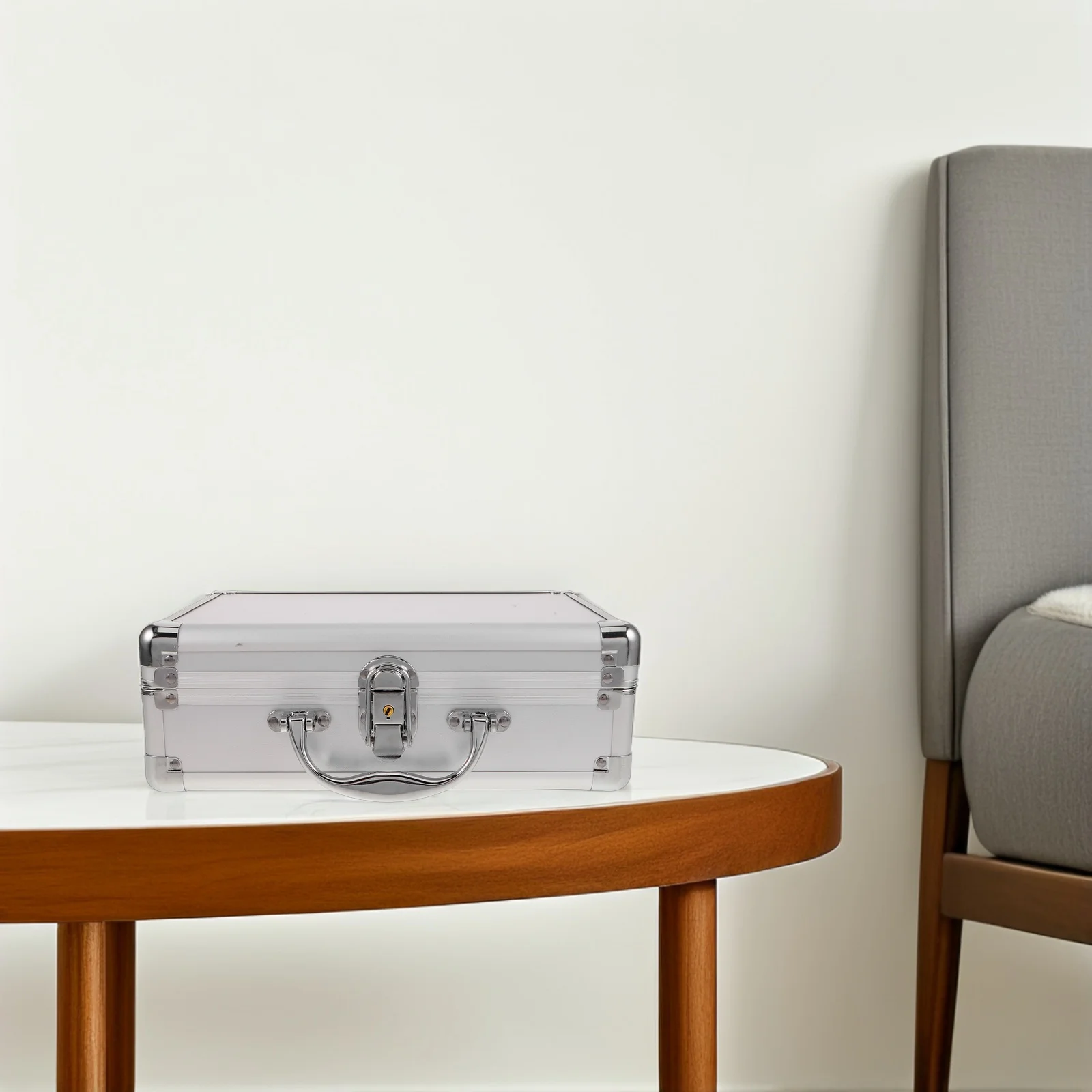 

Multifunctional Storage Box Professional Microphone Case Metal Silver Aluminum Alloy Travel