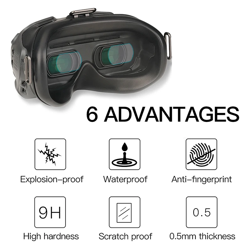 4pcs Goggles Lens Protection Films FPV Glasses V2 Tempered Glass Film for DJI FPV Drone Accessories