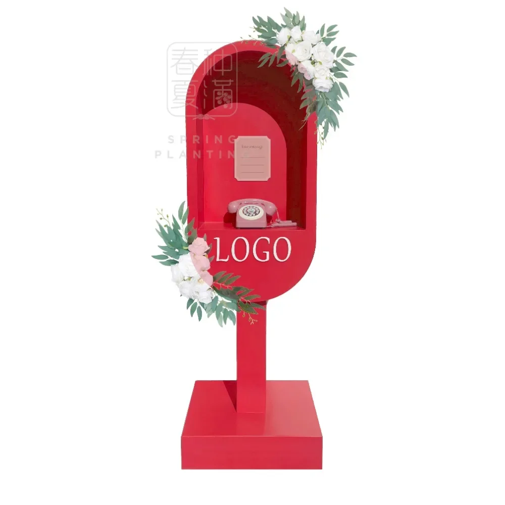 2024 Floral Wedding Decoration Outdoor Party Decoration Phone Audio Guestbook Wedding Decoration 3