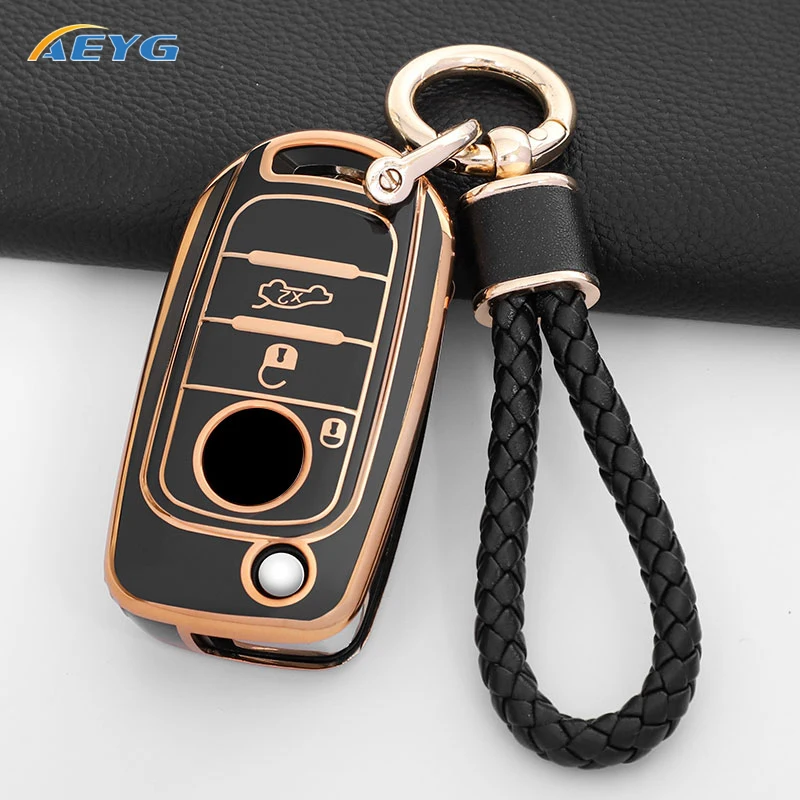 AEYG TPU Car Flip Key Case Cover Shell Fob For FIAT Tipo Tprp Freedom 500X Doblo Argo Nuovo Grazie Key Protective Accessories
