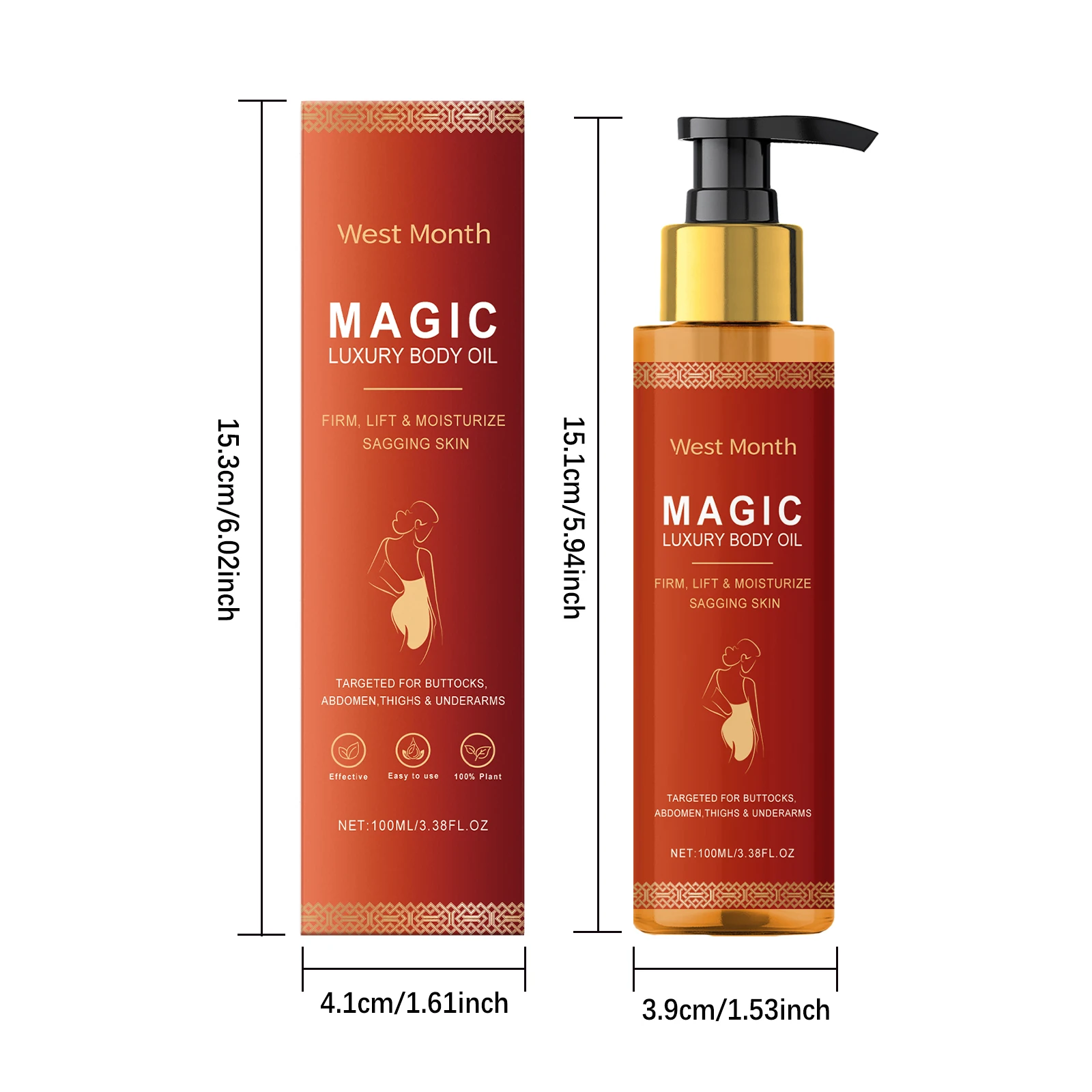 Body Firming Oil Deep Moisturizing Dry Skin Improve Sagging Skin Tightening Chest Thighs Nourishing Magic Luxury Body Care 100ml image 5