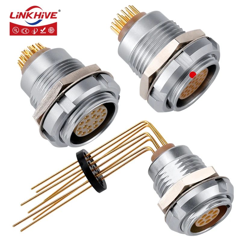 Compatible with LEMO ECG Circular Connector Female Socket 0B 1B 2B 3B 2 3 4 5 6 7 8 9 10 12 14 16 18 19 20 22 24 26 30 32 Pin