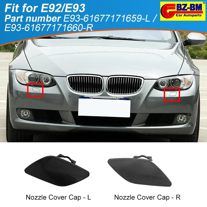 

Front Bumper Headlight Washer Nozzle Spray Jet Cover Cap Fit For BMW 3 Series E92 E93 61677171659 61677171660 M M3