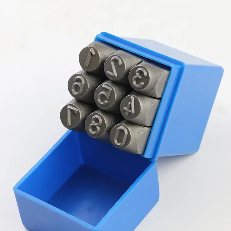 9 قطعة مجموعة ختم المعادن أبجدي رقمي ختم يموت مجموعة DIY أداة ختم للجلود والمعادن والألومنيوم