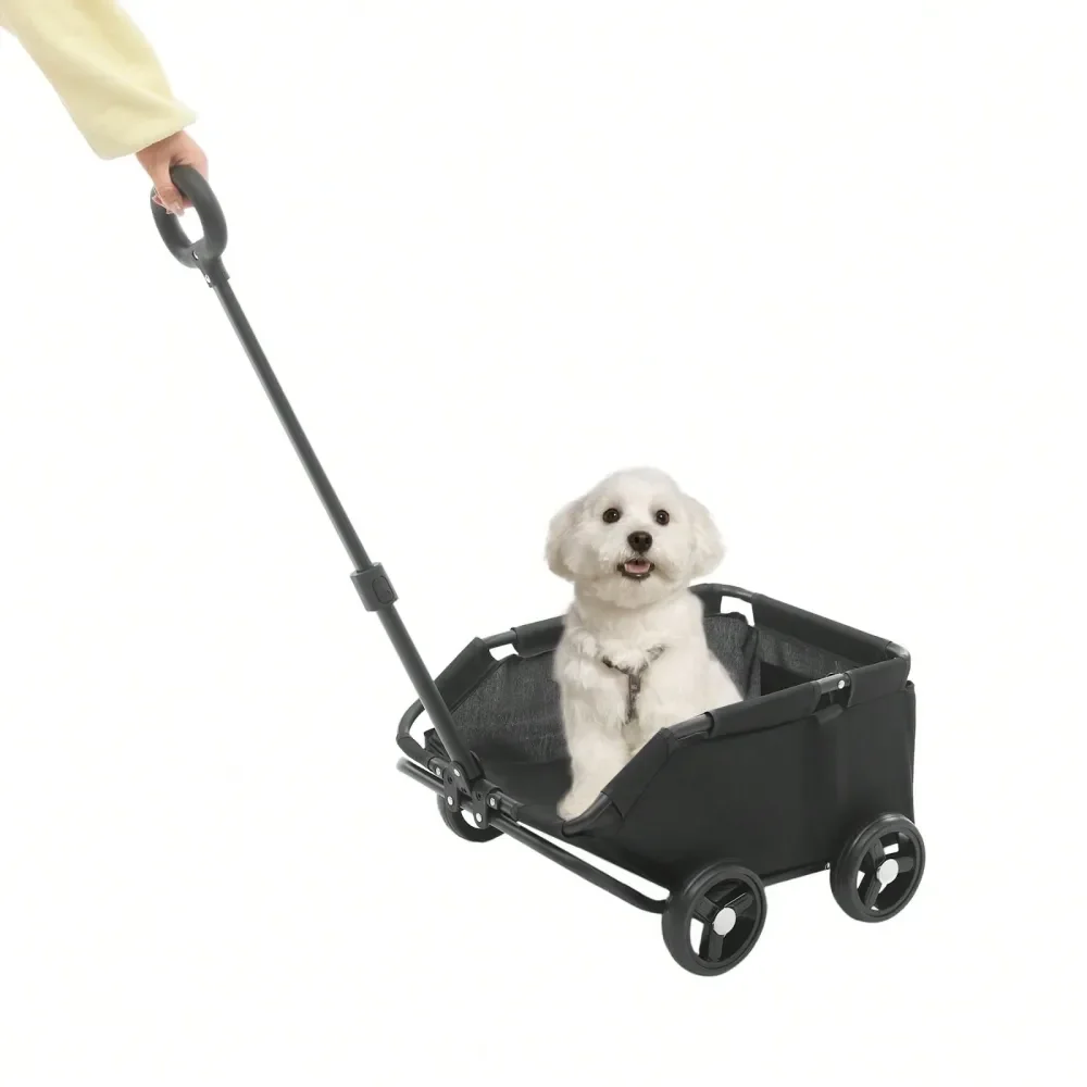 

LOYALHEARTDYBTG Dog Stroller,4 Wheels Folding Dog Cart Collapsible Wagon Pet Stroller For Travelling Shopping Walking Playing F