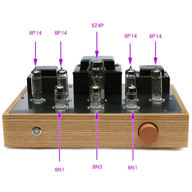 ล่าสุดLog Shell 15W * 2 สเตอริโอ 6N1 Push 6P14 สูญญากาศ 5Z4Pบัฟเฟอร์แก้ไข 6N3 Preamp Class A HIFI Home Audioเครื่องขยายเสียง