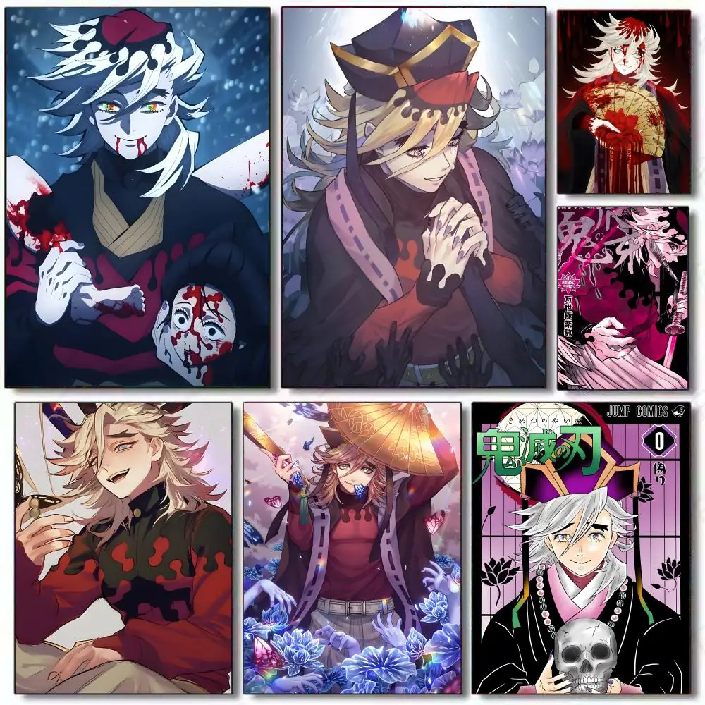 Doma d-pintura de Demon Slayer, caligrafía, sala de estar, dormitorio, lienzo, arte de pared, Mural impreso, decoración del hogar, regalo, decoración sin marco