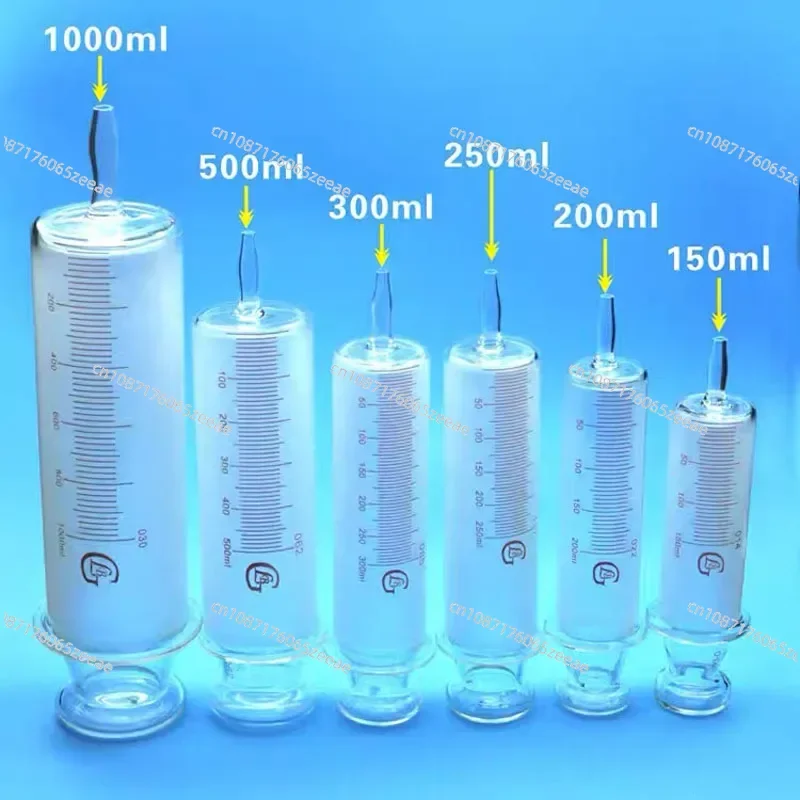 150ml/250ml/300ml/500ml/1000ml All Glass Syringes Large Sausage Device Glass Sample Extractor Glass Injector Large Caliber