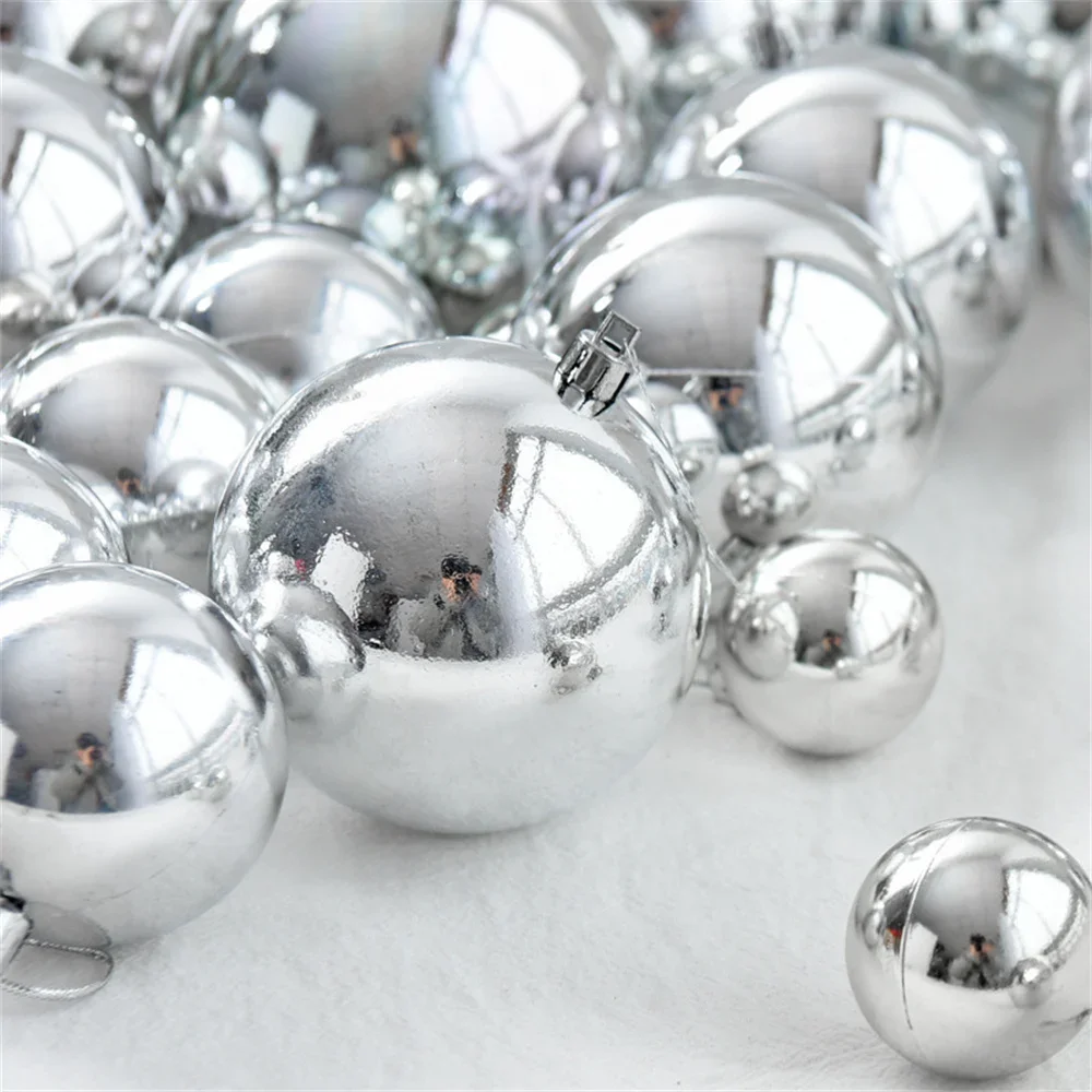 15cm Big Light Silver Balls Christmas Tree Decorations Ornaments Balls Wedding Xmas Party for 2023 New Year Home Decor Noel Gift