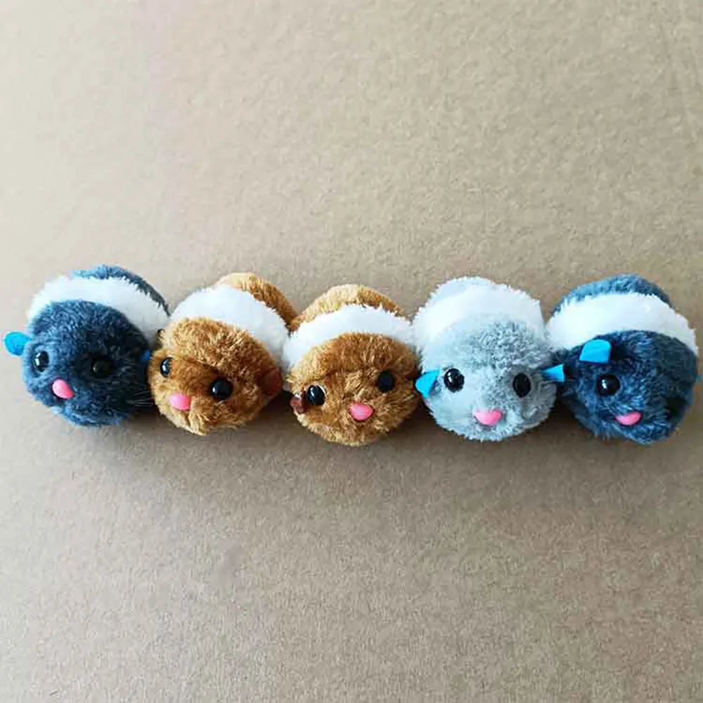 Movement Vibrating Drawstring Mouse Cat Catching Mouse Toy Funny Plush Mechanical Mouse Toy for Cats to Play