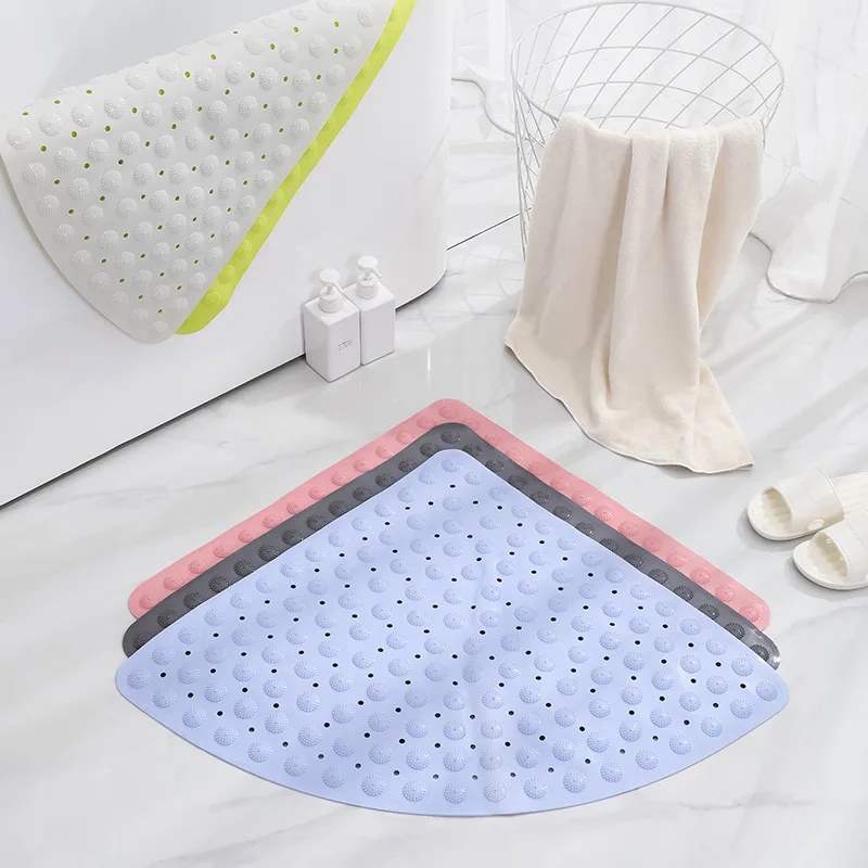 2024 Non-slip Mat Shower Massage Mat Home Bathroom Hydrophobic Mat Hotel Simple Solid Color Fan Bathroom