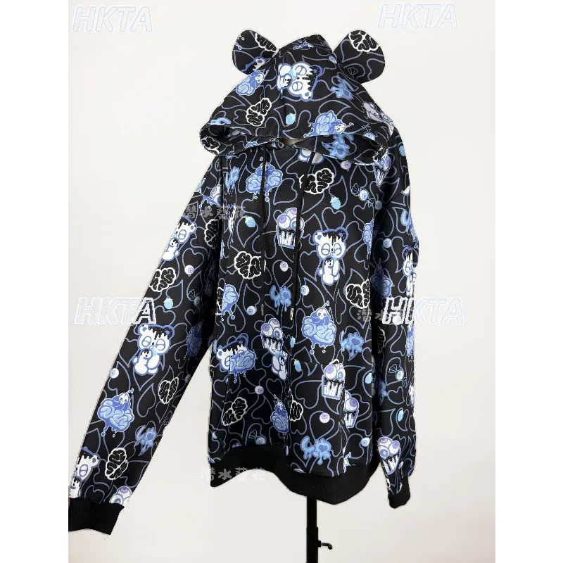 

Оригинальная флисовая толстовка с полным принтом, куртка, субкультура, аниме, Harajuku, пальто с капюшоном, женская, новинка 2025 года, осенне-зимняя женская одежда