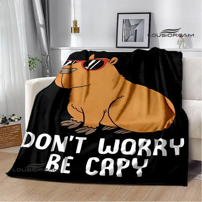 The Capybara Club Anime blanket throw cubre cama Warm blankets for beds Picnic blanket birthday gift