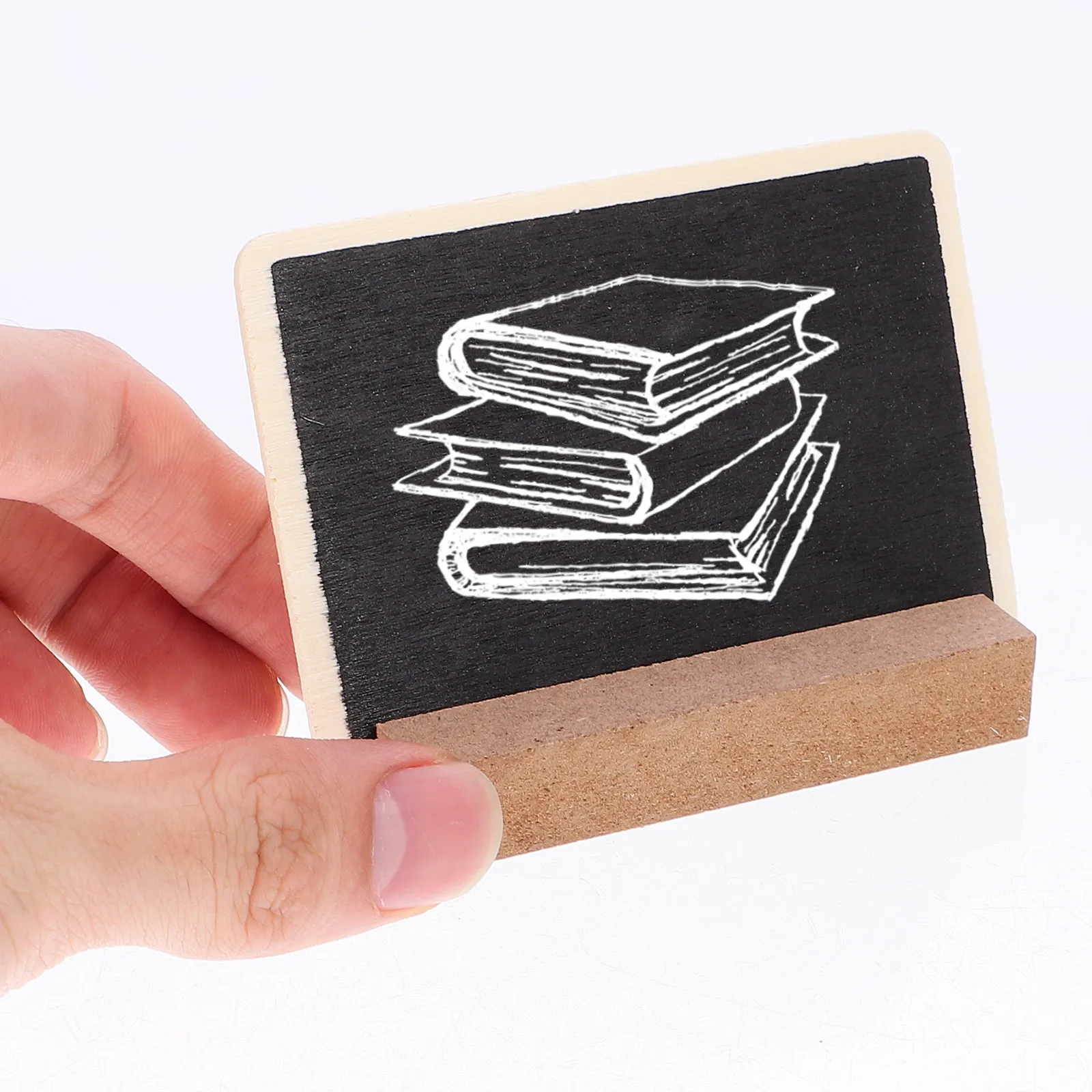 10Sets Wooden Mini Blackboard Small Chalk Board Message Display Board Tabletop Memo Sign for Coffee Shop Home Decor