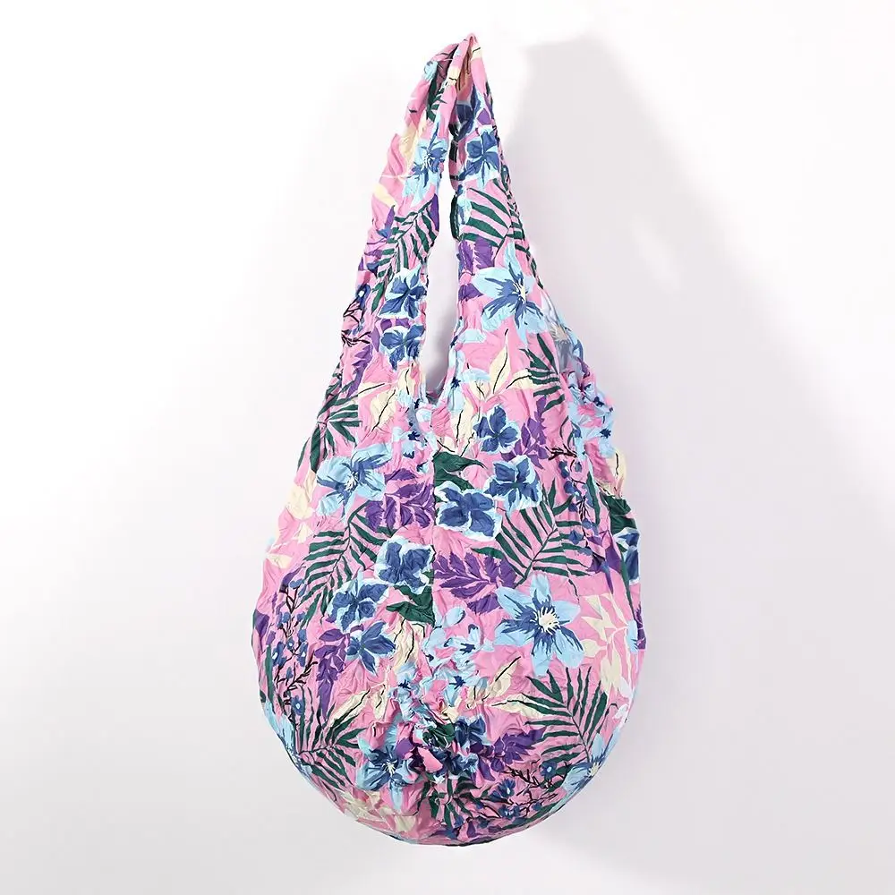 Creative Bubble Stretch Bag Large Capacity Flower Pleated Flexible Shopping Bag Chiffon Multi Purpose Foldable Storage Bag