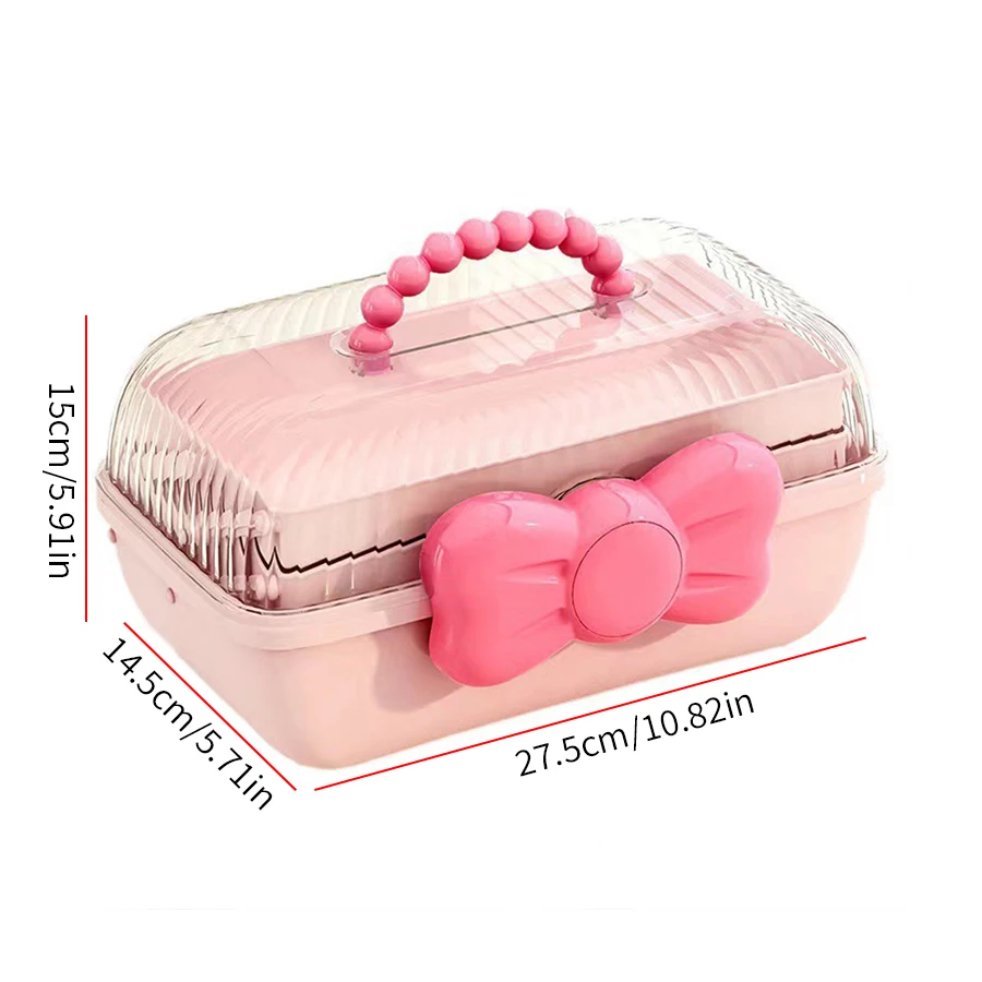 Schmuckaufbewahrung - Haaraccessoire-Aufbewahrungsbox - Haargummi- und Halsketten-Organizer mit großer Kapazität für den Heimgebrauch, transparenter Deckel, Multi-L – Detail 1