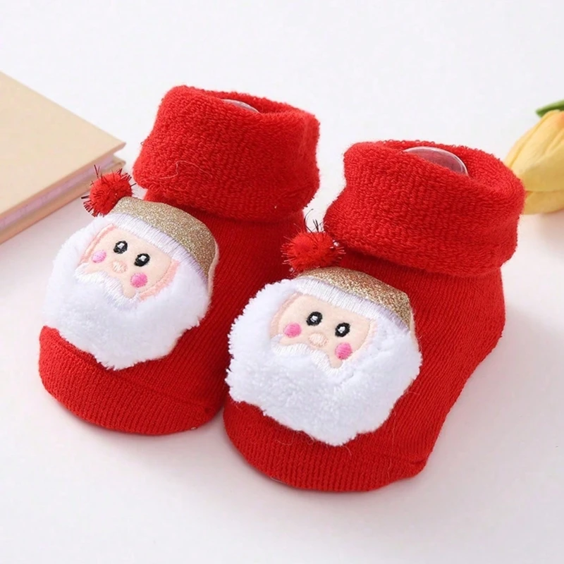 Baumwollmischung für Neugeborene mit rutschfesten Socken, bequeme Babysocken, Unisex-Säuglingssocken, warme Socken für den ersten Schritt des Babys – Detail 8