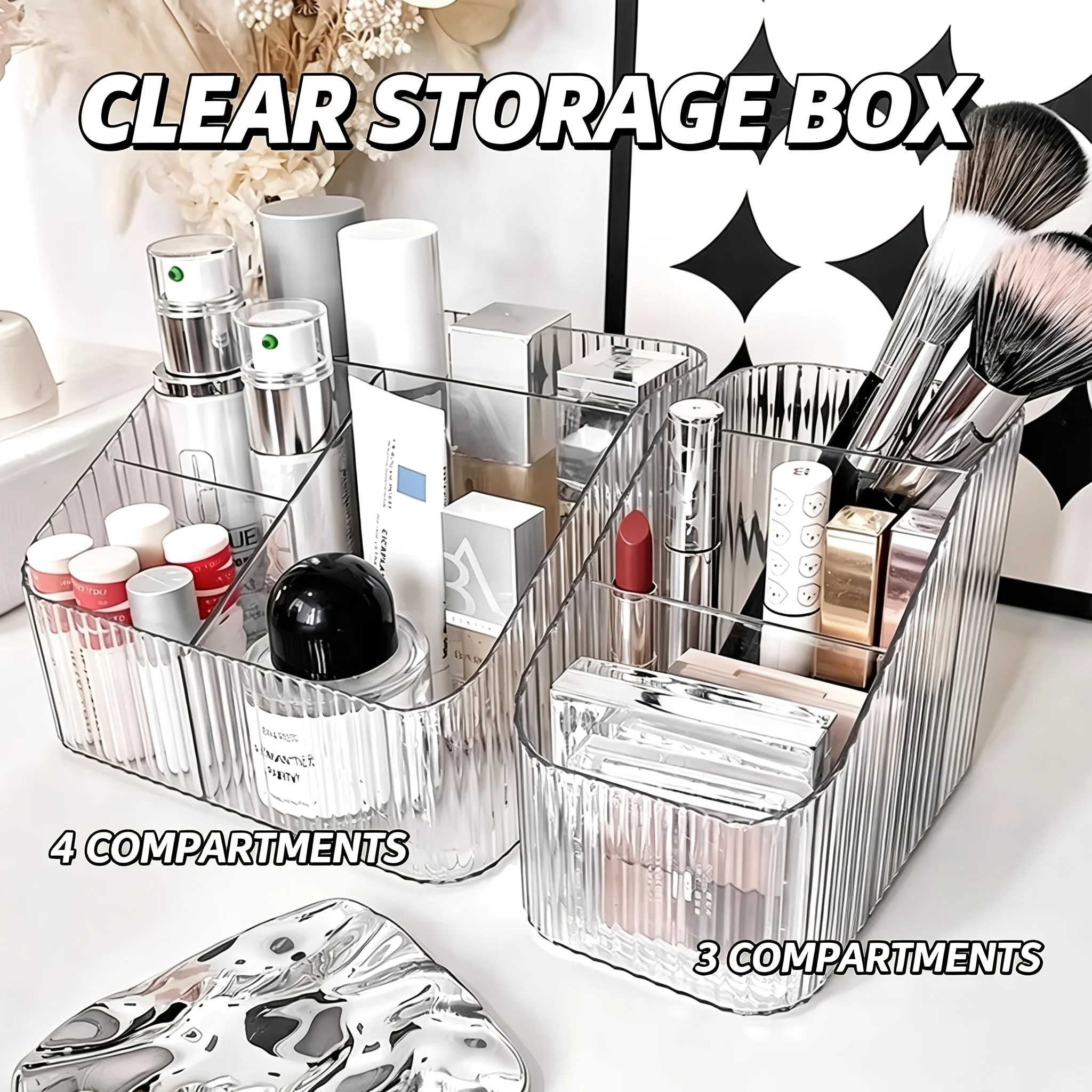 Luxury Skincare Items - 1Pc Desktop Cosmetic Organizer Box, Light