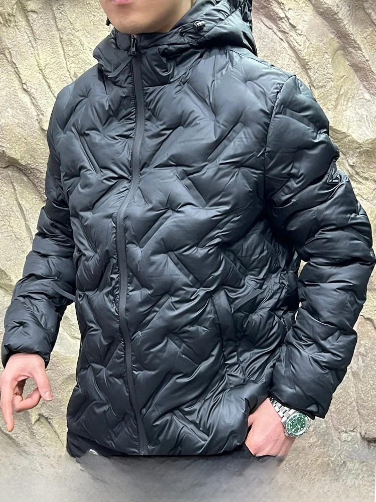 Technological Cotton Hooded Men's Outdoor Winter Jacket Full Glue Waterproof Youth Fashion Long Sleeve Warm Casual Cleanfit