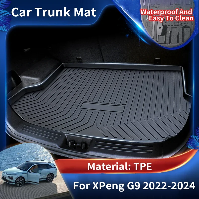 

TPE Car Boot Liner Cargo Rear Trunk Mats Luggage FLoor Tray Waterproof Carpet Accessories for XPeng X Peng G9 2022 2023 2024