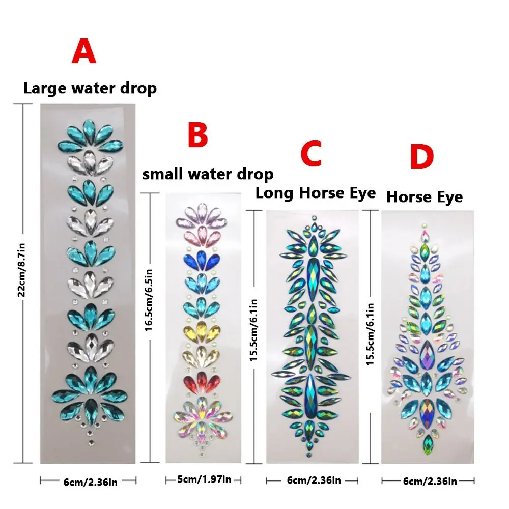 3D بريق الموسيقى مهرجان الجبين خوذة المؤقتة الوشم ملصقات بريق الجسم الوجه الشعر جواهر لاصق كريستال ملصق