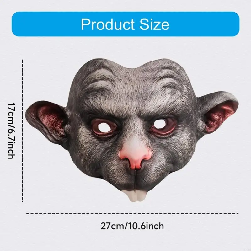 Adulto crianças máscara rato máscara animal engraçado festa máscara ratos realistas com dentes 6xda