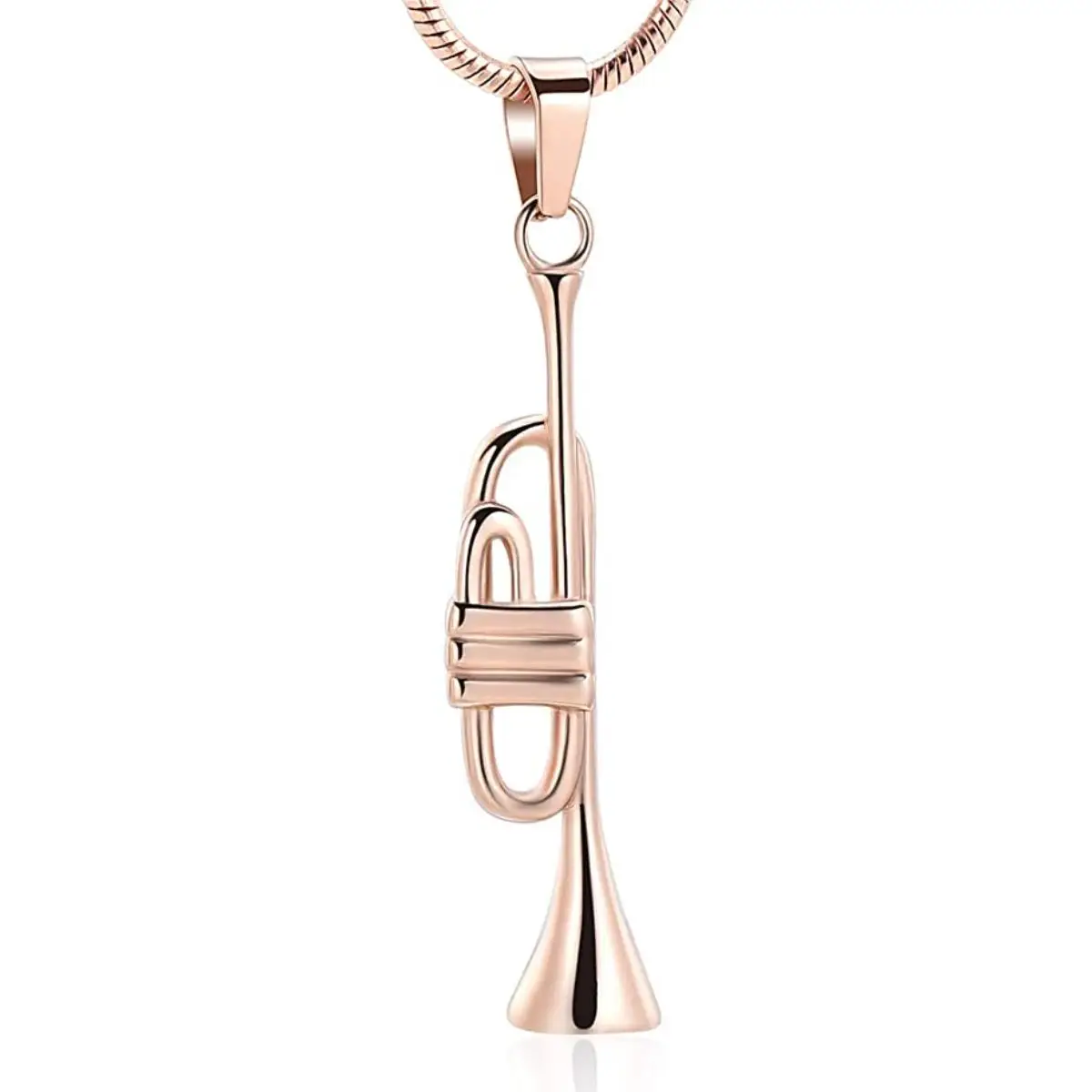 Urn Necklace for Ashes Trumpet Cremation Jewelry Stainless Steel Ashes Pendant Keepsake Memorial for Jewelry for Women Men