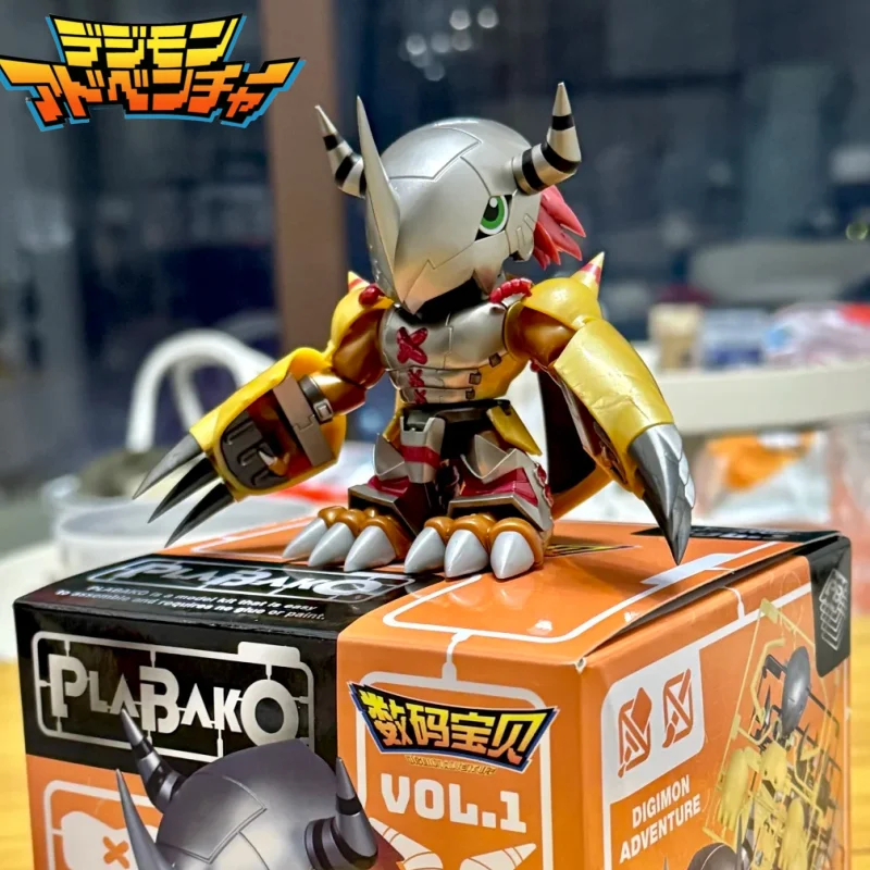 

Hot Qmsv Mini Plabako Digimon Adventure Blind Box 2025 New Digimon War Greymon Action Figure Angewomon Mystery Box Birthday Gift