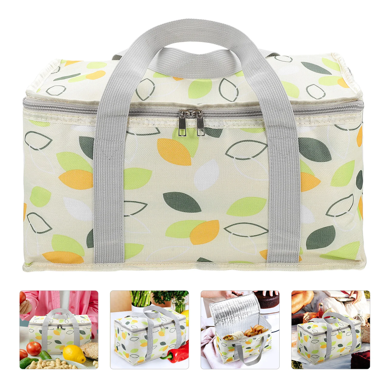 

Portable Insulated Bag Large Capacity Oxford Cloth Lunch Tote Foldable Food Container Picnic Camping Thermal Pouch