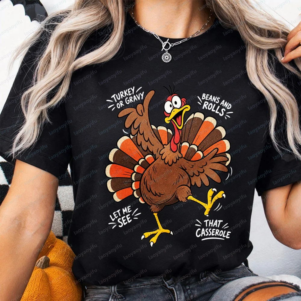 Turkey or Gravy T Shirt Funny Thanksgiving Unisex T-Shirt Thanksgiving Dinner Outfit Turkey Day Cotton Tee Thanksgiving Gift Top