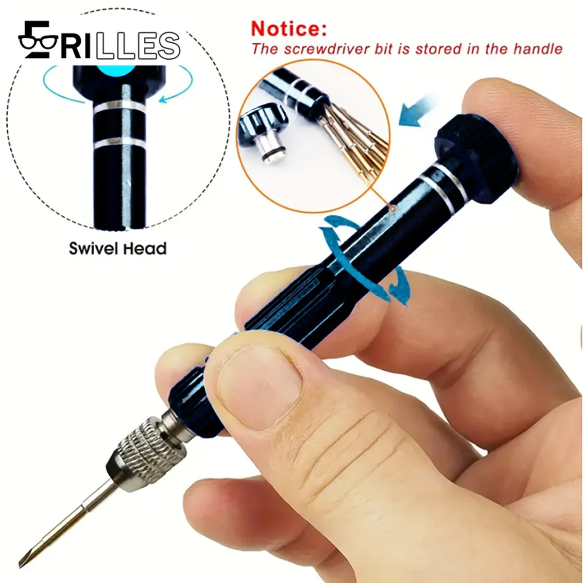 1pc 5-in-1 Multifunctional Small Screwdriver Kit Repair Tool for Eyeglass, Sunglasses, Electronics, Cellphone, Jewelry 공구 안경플라이어