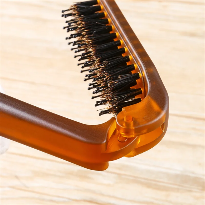 Brosses à Cheveux Pliables en Bois, Poils de Sanglier, Ligne Fine, Extension, Poche, Peigne Pliable, Outils de Coiffure