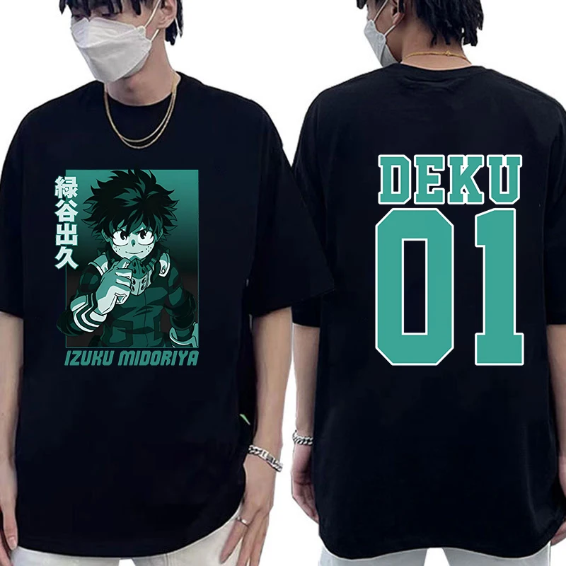 New Anime Deku Printing T Shirts Unisex Fashion Short Sleeve Y2k T Shirt Summer Casual Loose T-shirt