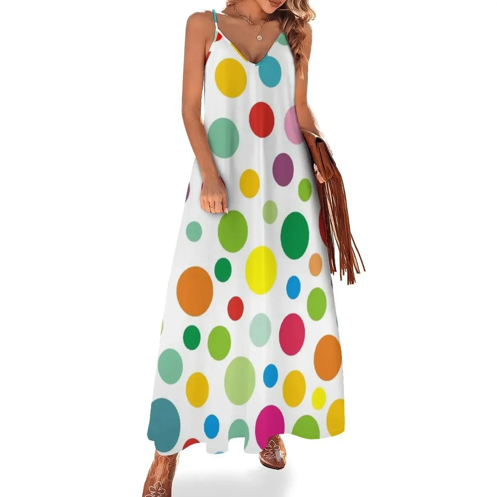 

Rainbow colorful polka dots Sleeveless Dress Evening gown evening dresses luxury 2025 Dress