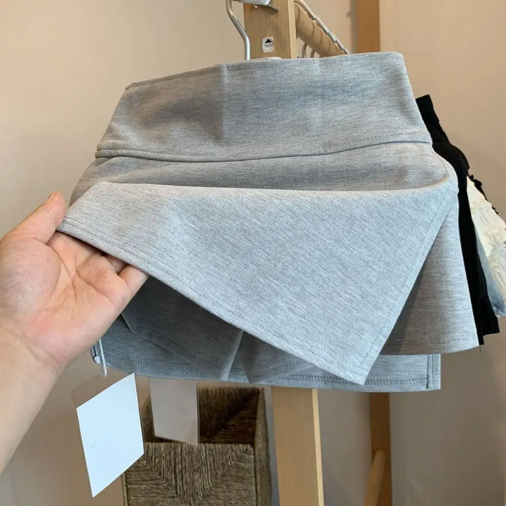 Side Slit Women's A-line Culottes Y2K Asymmetric Mini Shorts Skirt Spicy Girl Style Sports Style Skirt with Safety Shorts Party