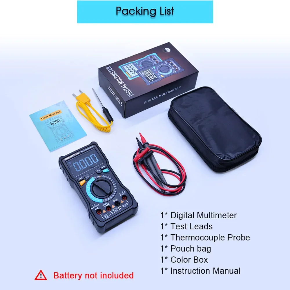 Profesional Digital Multimeter BSIDE ZT-M1 T-RMS Auto/Manual 8000 DC/AC 20A Current Voltage Capacitance VFC ohm battery tester