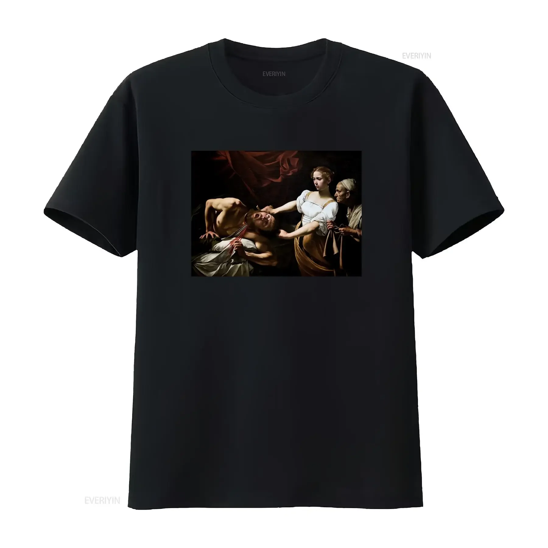 Caravaggio T Shirt Judith Beheading Holofernes EU shipping vintage Washed Top For Everyday Wear Soft graphic Casual Stretched