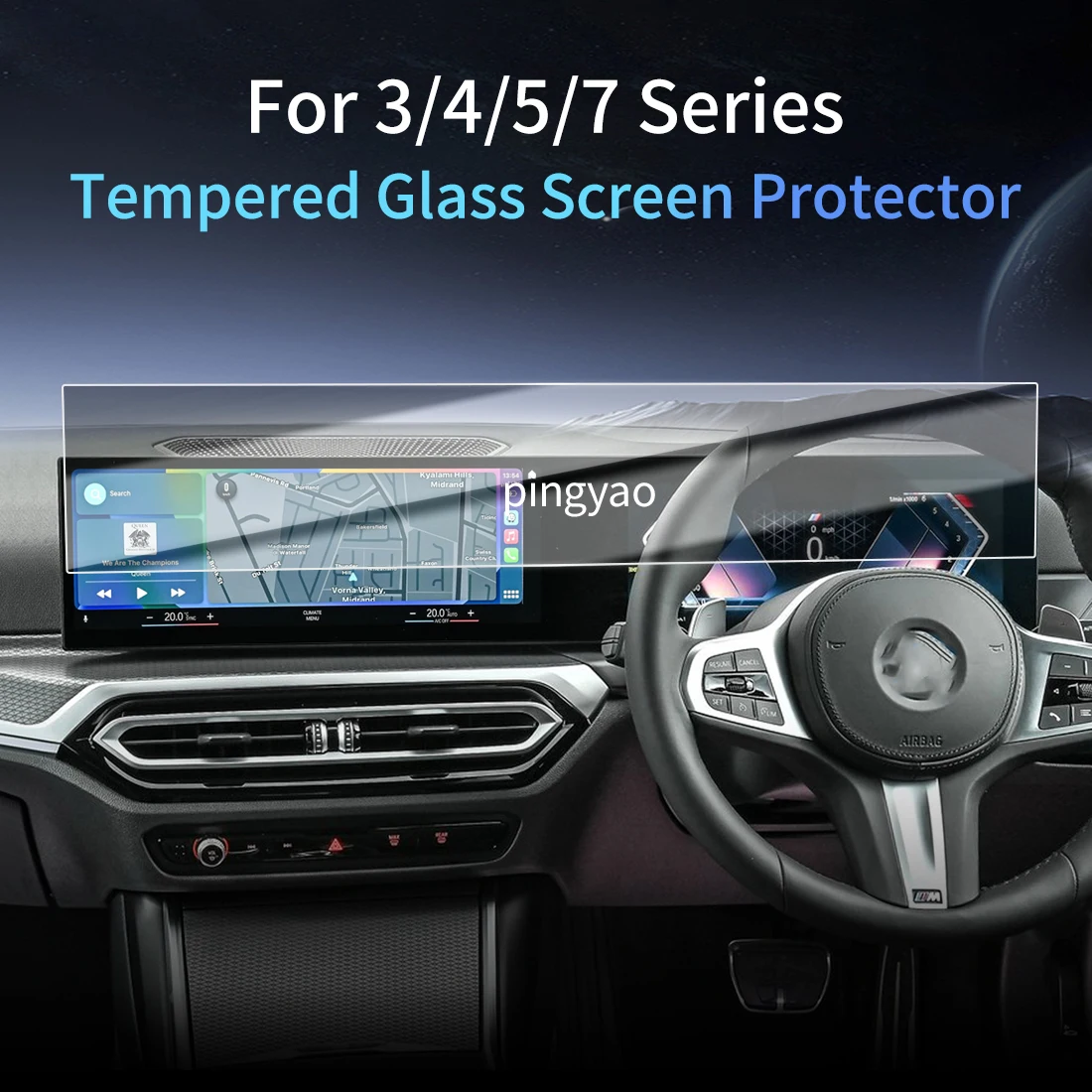 Car Sticker for 25-26 BMW 3Series HD RHD Screen Protector Navigation Display Tempered Glass Protective Film Car Vehicle supplies