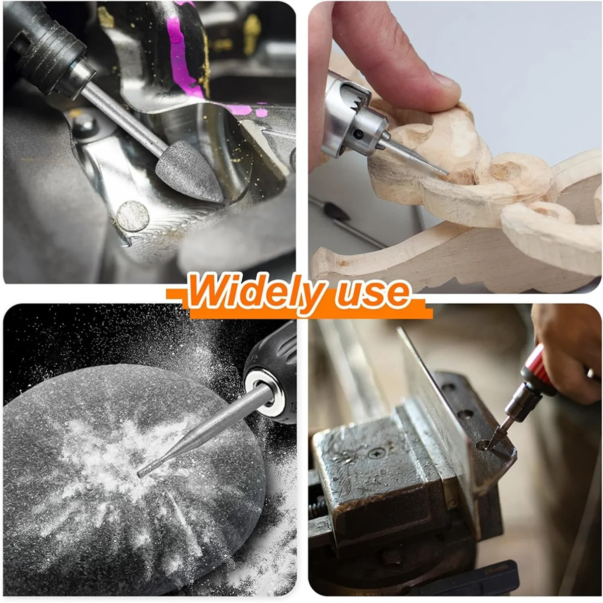 

ABNJ Алмазные шлифовальные заусенцы, сверло с хвостовиком 1/8 дюйма, диаметр 4/5/6/8/10/12 мм, цилиндрические алмазные наконечники для резьбы