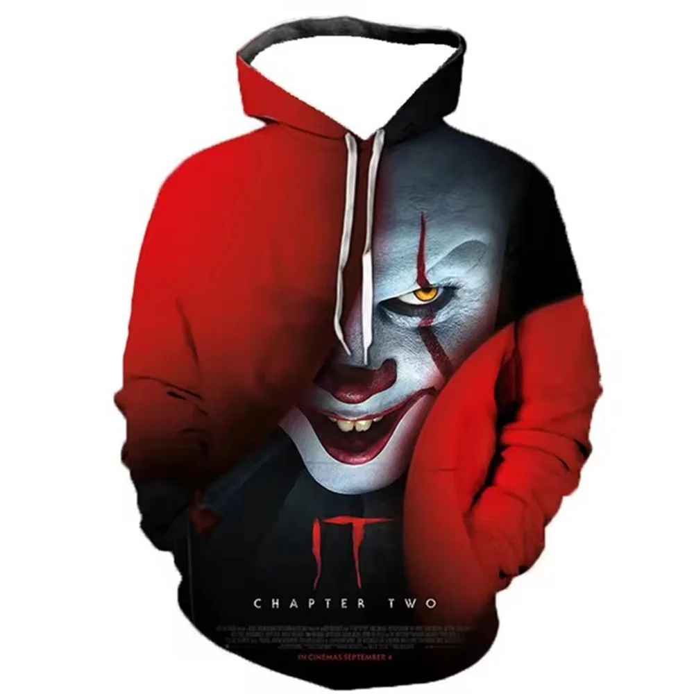 

Men's Horror Clown Pattern Hoodie 3D Printed Streetwear Hip Hop Harajuku Long Sleeve Sweatshirt for Spring Autumn Fashion