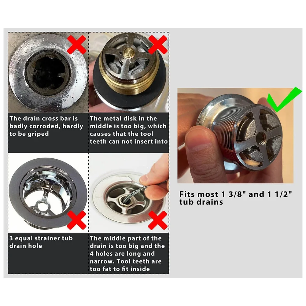 (AD11] Tub Drain Remover Wrench Removal Tool Dual Ended Dumbell Wrench Heavy Duty Aluminum